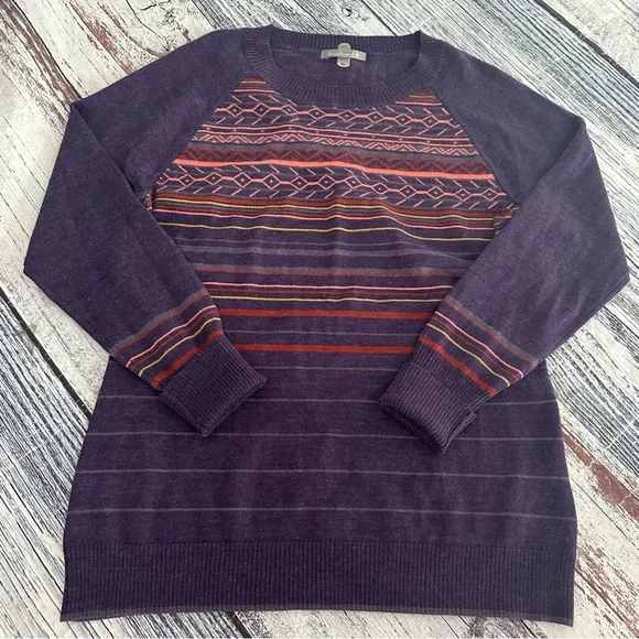 Smartwool Merino Wool Blend Purple Multicolor Knit Sweater - Picture 4 of 9